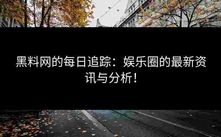 黑料网的每日追踪：娱乐圈的最新资讯与分析！