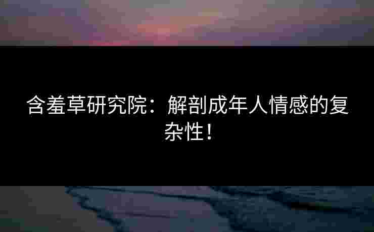 含羞草研究院：解剖成年人情感的复杂性！