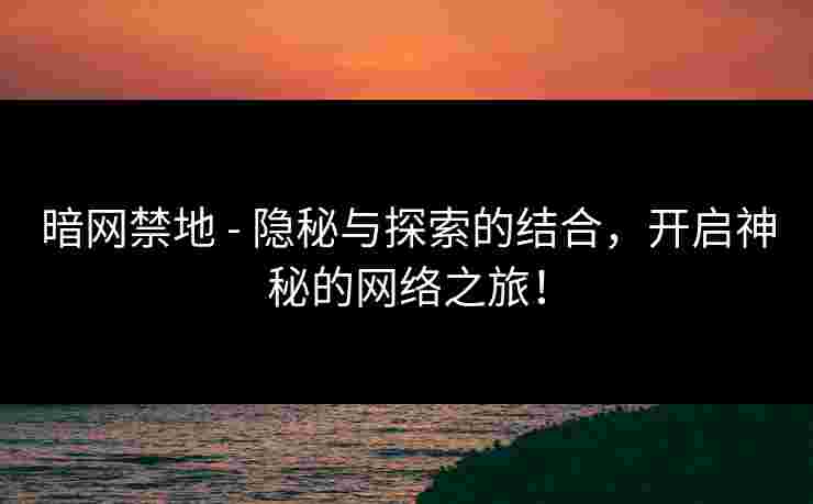 暗网禁地 - 隐秘与探索的结合，开启神秘的网络之旅！